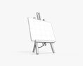 Wooden Easel With Painting 02 3D-Modell