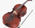 Acoustic Cello Red 3d model