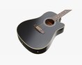 Acoustic Dreadnought Guitar 02 Black Modèle 3d