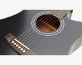 Acoustic Dreadnought Guitar 02 Black 3D модель