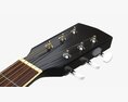 Acoustic Dreadnought Guitar 02 Black 3d model