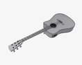 Acoustic Dreadnought Guitar 02 Black Modelo 3d