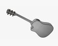 Acoustic Dreadnought Guitar 02 Black Modelo 3d
