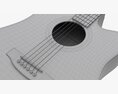 Acoustic Dreadnought Guitar 02 Black 3D модель