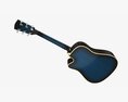 Acoustic Dreadnought Guitar 02 Black Blue 3d model