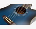 Acoustic Dreadnought Guitar 02 Black Blue Modelo 3d