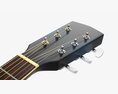 Acoustic Dreadnought Guitar 02 Black Blue 3d model