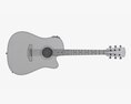 Acoustic Dreadnought Guitar 02 Black Blue Modello 3D