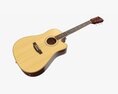 Acoustic Dreadnought Guitar 02 3d model