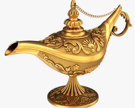 Aladdin Magic Lamp Decorated Gold 3Dモデル