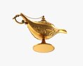 Aladdin Magic Lamp Decorated Gold Modèle 3d