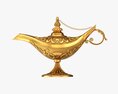 Aladdin Magic Lamp Decorated Gold 3D модель