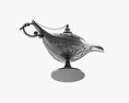 Aladdin Magic Lamp Decorated Silver 3Dモデル