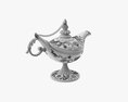 Aladdin Magic Lamp Decorated Silver 3Dモデル