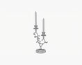 Antique Candlestick With Candles 01 Modello 3D