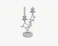 Antique Candlestick With Candles 01 3d model
