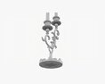 Antique Candlestick With Candles 01 3D 모델 