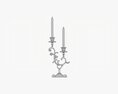 Antique Candlestick With Candles 01 3D 모델 
