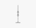 Antique Candlestick With Candles 01 3d model