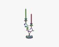 Antique Candlestick With Candles 01 Modelo 3D