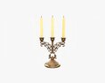 Antique Candlestick With Candles 02 Modello 3D