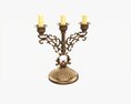 Antique Candlestick With Candles 02 Modelo 3d