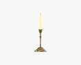 Antique Candlestick With Candles 02 Modello 3D