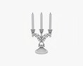 Antique Candlestick With Candles 02 3d model