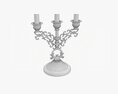 Antique Candlestick With Candles 02 3D 모델 