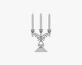 Antique Candlestick With Candles 02 3d model