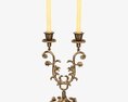 Antique Candlestick With Candles 03 3Dモデル