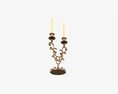 Antique Candlestick With Candles 03 Modelo 3d