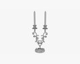Antique Candlestick With Candles 03 3d model