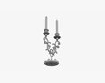 Antique Candlestick With Candles 03 3d model