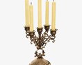 Antique Candlestick With Candles 04 3D 모델 