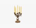 Antique Candlestick With Candles 04 3Dモデル
