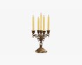 Antique Candlestick With Candles 04 3D模型