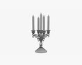 Antique Candlestick With Candles 04 Modelo 3d