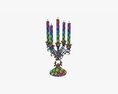 Antique Candlestick With Candles 04 Modelo 3D