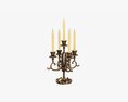 Antique Candlestick With Candles 05 3d model