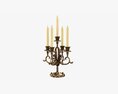 Antique Candlestick With Candles 05 Modelo 3d