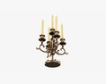 Antique Candlestick With Candles 05 3D模型