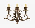 Antique Candlestick With Candles 05 3D 모델 