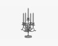 Antique Candlestick With Candles 05 3D-Modell