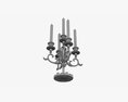Antique Candlestick With Candles 05 Modello 3D