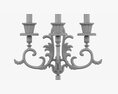 Antique Candlestick With Candles 05 Modelo 3d