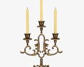 Antique Candlestick With Candles 06 3D模型