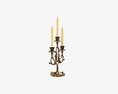Antique Candlestick With Candles 06 Modelo 3d
