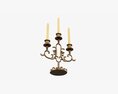 Antique Candlestick With Candles 06 Modello 3D