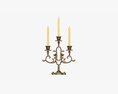 Antique Candlestick With Candles 06 Modello 3D